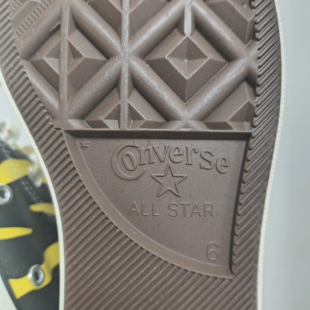 Converse Chuck Taylor Retro 70 Hi Vivid Black Yellow Sulfur Zebra Leather 8 NWT - Picture 7 of 14